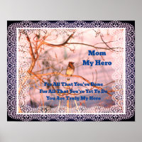 Mama My Hero Cedar Waxwing Nature Personalisiert