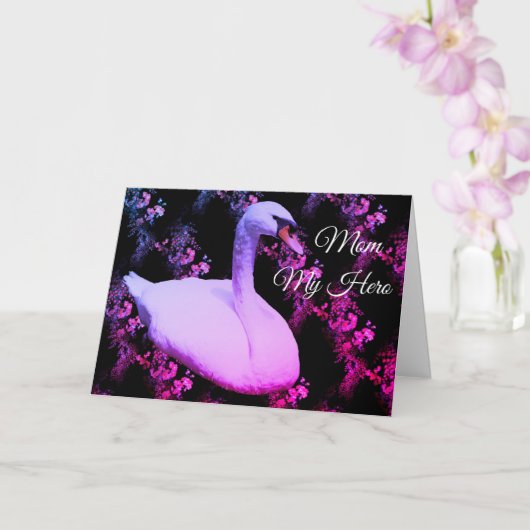 Mama My Hero Regal Swan Birthday Card Karte (Orchidee)