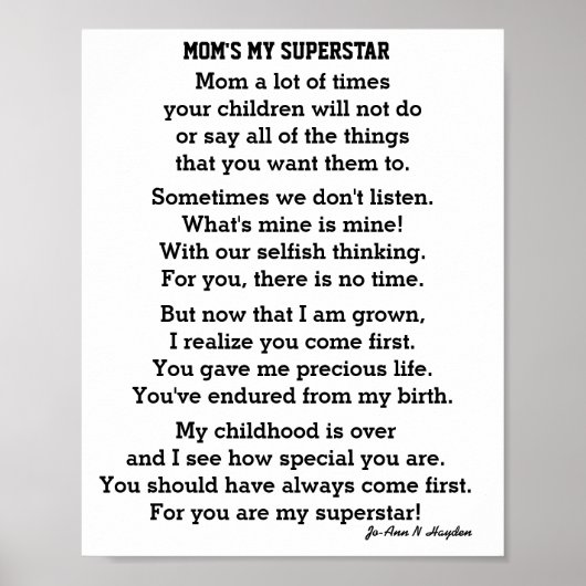 MAMA MY SUPERSTAR POSTER (Vorne)