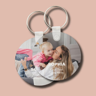 Mama Name 2 Foto Einfach Schlüsselanhänger