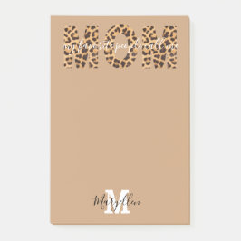 Mama Name und Mono-Leopard-Druck hinzufügen Post-it Klebezettel