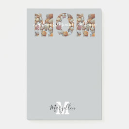 Mama Name und Monogram Seashell hinzufügen Post-it Klebezettel