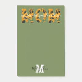 Mama Name und Monogram Sonnenblume hinzufügen Post-it Klebezettel