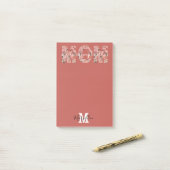Mama Name und Rosa Monogramm hinzufügen Post-it Klebezettel (Auf Schreibtisch)