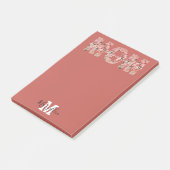 Mama Name und Rosa Monogramm hinzufügen Post-it Klebezettel (angewinkelt)