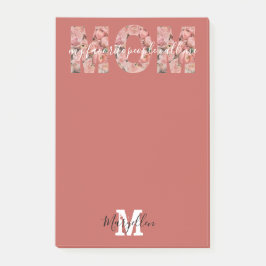 Mama Name und Rosa Monogramm hinzufügen Post-it Klebezettel