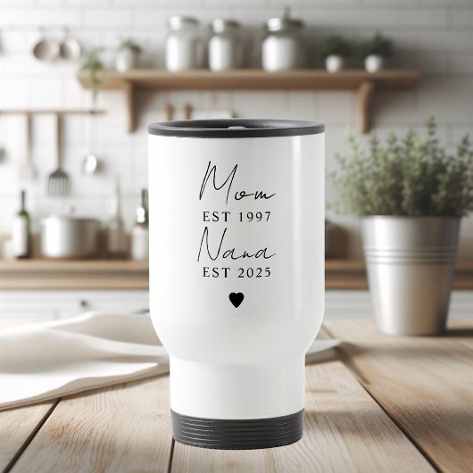 Mama Nana EST Jahr Personalisiert Minimalistisch Reisebecher