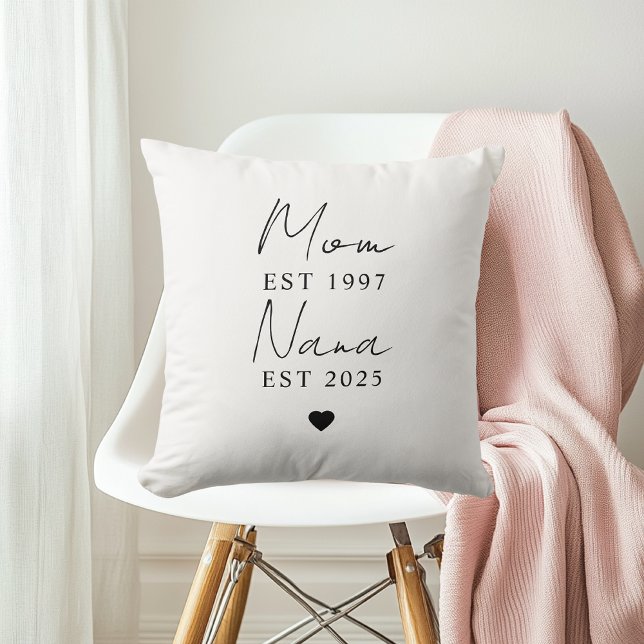 Mama Nana EST Throw Kissen | Personalisiertes Gesc (Von Creator hochgeladen)