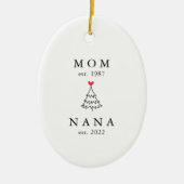 Mama | Nana Year Est. Weihnachten Keramik Ornament (Vorne)