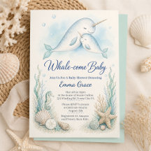 Mama Narwal-Einladung zur Babyparty zum Kuscheln