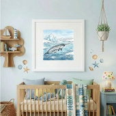 Mama Narwal und Kinderkrippe Poster