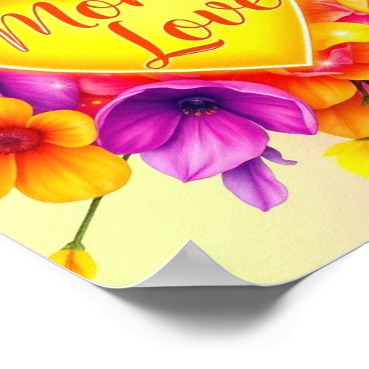 Mama-Neon-Liebe-Burst Poster (Ecke)