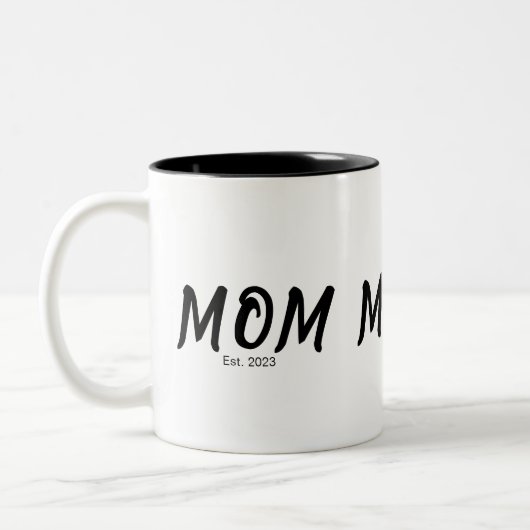 Mama neu gegründet Geschenk Zweifarbige Tasse (Links)