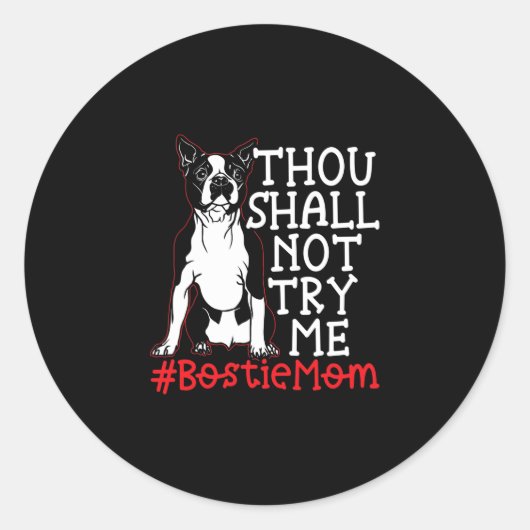 Mama Niedlich Boston Terrier Dog Lover Runder Aufkleber (Vorderseite)