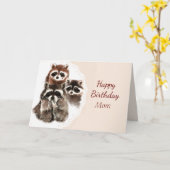 Mama Niedlich Raccoon Karte (Gelbe Blume)