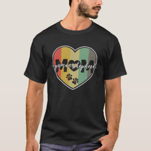 Mama Niedliche Hunde Kalligraphie Vin T-Shirt