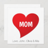 Mama niedliche Karte für rotes Herz (Vorne/Hinten)
