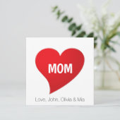 Mama niedliche Karte für rotes Herz (Stehend Vorderseite)
