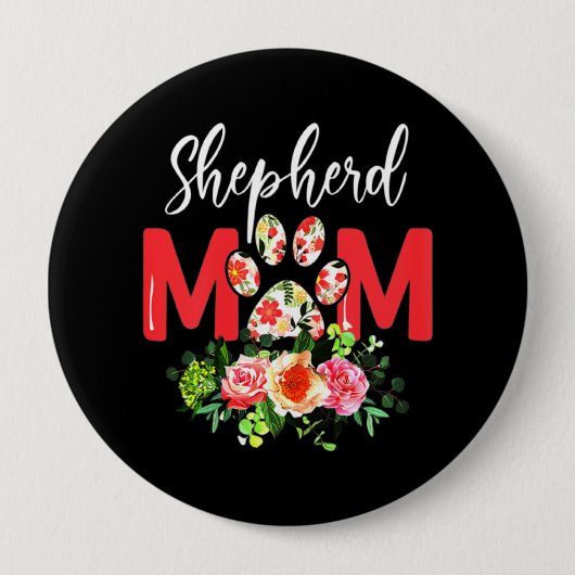 Mama Niedlicher Deutscher Schäferhund Button (Vorderseite)