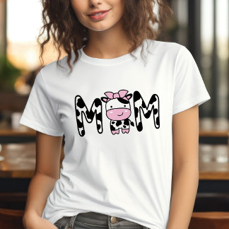Mama Niedlicher Kuh-Themed Geburtstagsparty T - Sh T-Shirt