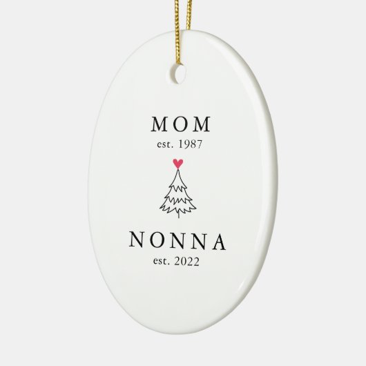 Mama | Nonnenjahr Est. Weihnachten Keramik Ornament (Links)