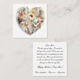 Mama Note Card Herzförmige Blume Mitteilungskarte
