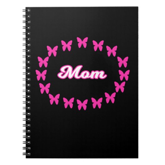 Mama NOTEBOOK mit Niedlich rosa Schmetterlingen Notizblock (Vorderseite)