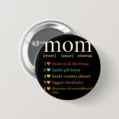 Mama Noun Definition Funny Mama Mütter Tag Button (Vorne & Hinten)