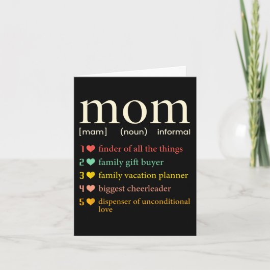 Mama Noun Definition Funny Mama Mütter Tag Karte (Vorderseite)