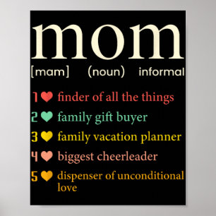Mama Noun Definition Funny Mama Mütter Tag Poster