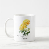Mama November Geburtsblume Chrysantheme Kaffeetasse (Links)