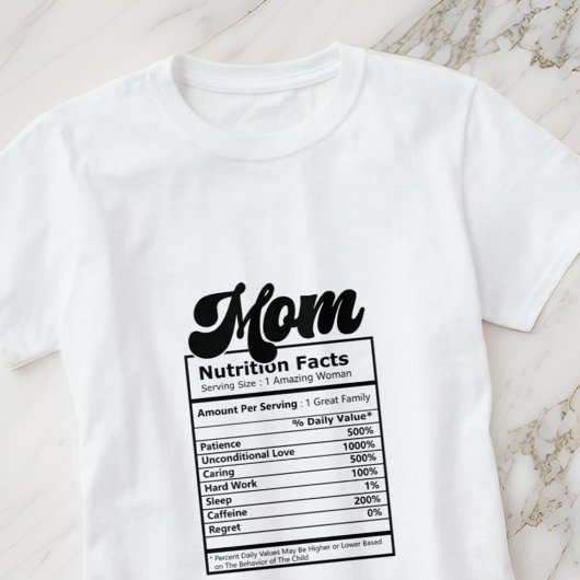 Mama Nutrition Fakten Moderne Schwarz-Weiß-Funny T-Shirt