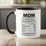 Mama Nutrition Fakten Moderne Schwarz-Weiß-Funny Tasse<br><div class="desc">Dieses einfache und moderne Design besteht aus san Serif und spielerischer Schriftzypografie.</div>