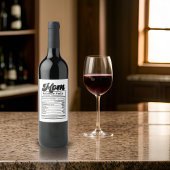 Mama Nutrition Fakten Moderne Schwarz-Weiß-Funny Weinetikett