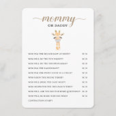 Mama oder Daddy - Babydusche-Spielekarte Begleitkarte (Vorderseite)