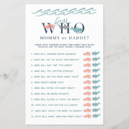 Mama oder Daddy Game unter der Sea Baby Shower Flyer