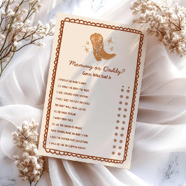 Mama oder Daddy Western Baby Shower Game