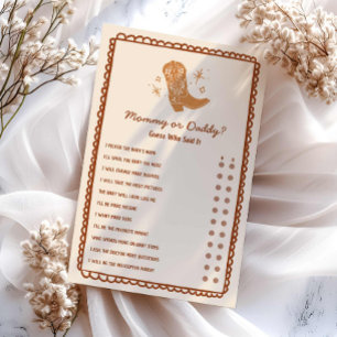 Mama oder Daddy Western Baby Shower Game