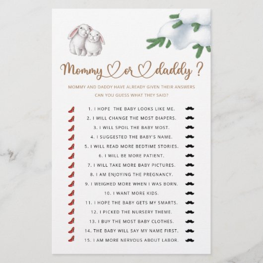 Mama oder Papa - Baby-Duschspiel (Vorderseite)