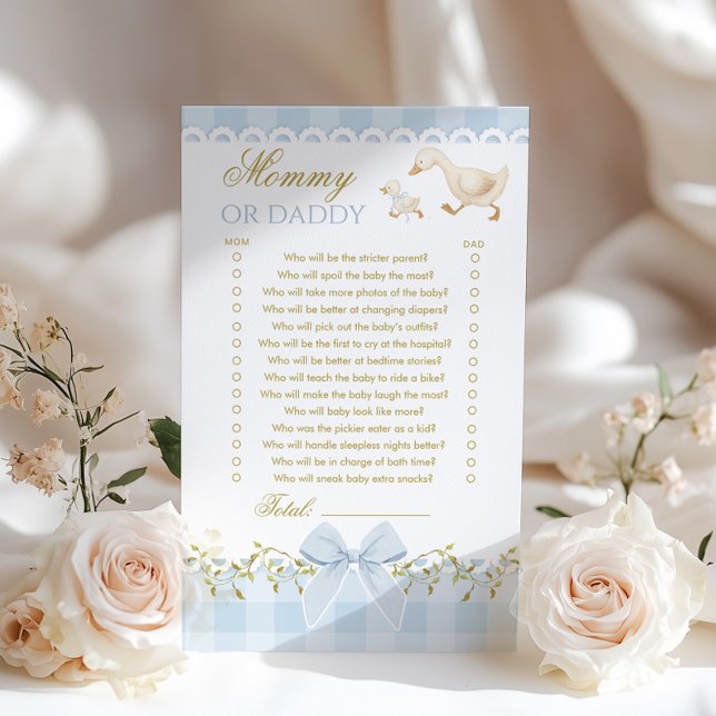 Mama oder Papa Dummer Gänschen Blau Baby Shower Sp (Von Creator hochgeladen)