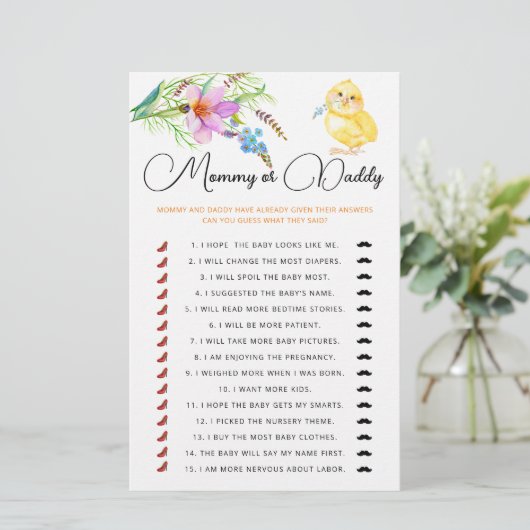 Mama oder Papa Duschgame (Stehend Vorderseite)