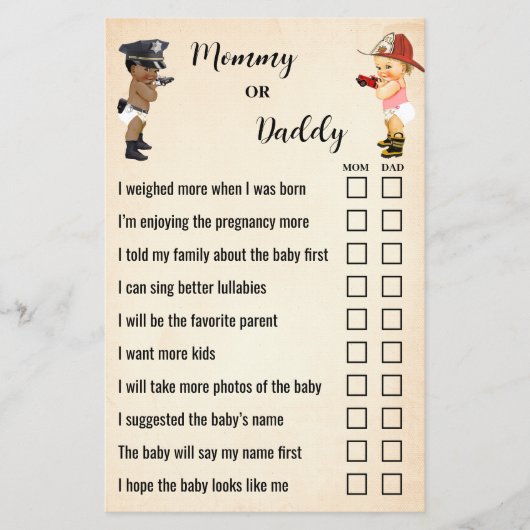 Mama oder Papa Kleiner Rekrut Babyshower Spielkart Flyer (Vorne)