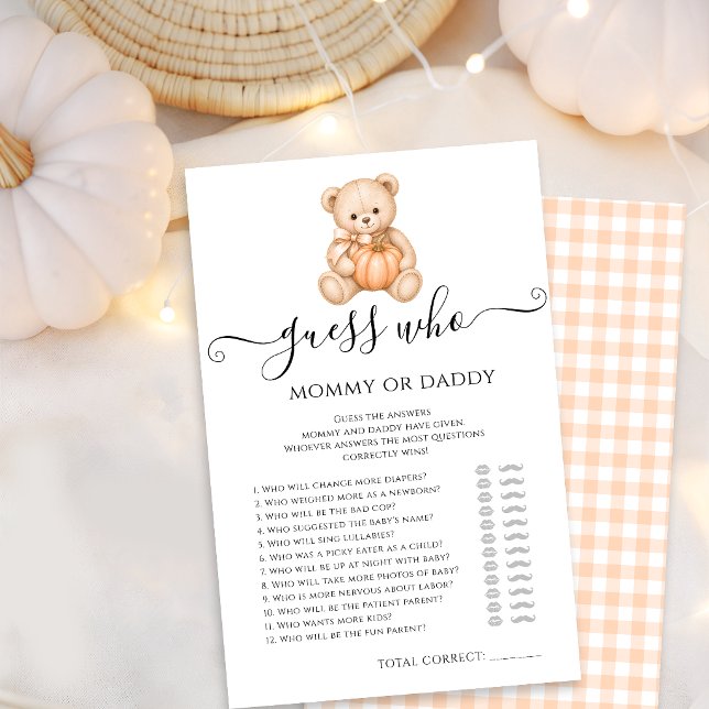 Mama oder Papa Orange Kürbis Baby Shower Spiele (Von Creator hochgeladen)