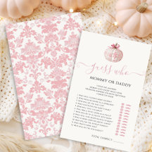 Mama oder Papa Pinker Kürbis Mädchen Baby Shower S