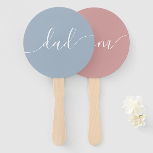 Mama oder Vater Babydusche Handgebläse Fächer (Vorne und Hinten)