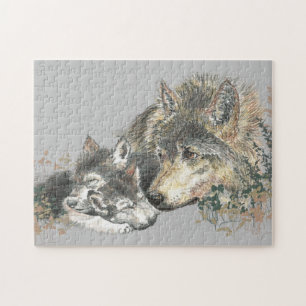 Mama oder Vater & Cub Puzzle
