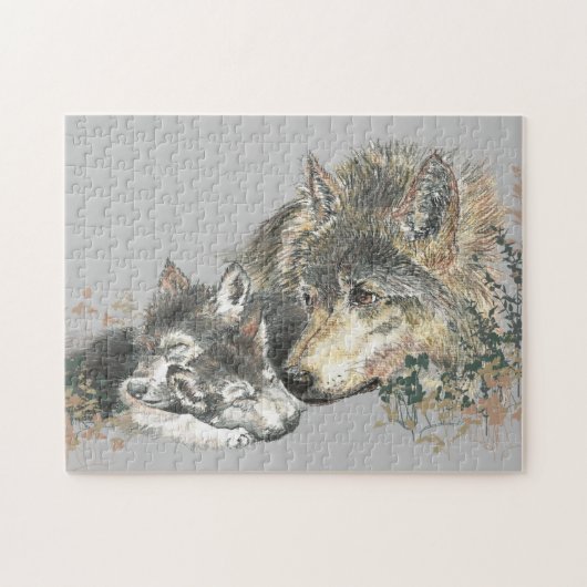 Mama oder Vater & Cub Puzzle (Horizontal)