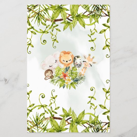 Mama oder Vater Jungle Animals Kinderspielkarte Flyer (Hinten)