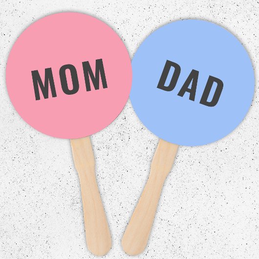 Mama oder Vater? | Modernes Pink Blue Baby Shootin Fächer