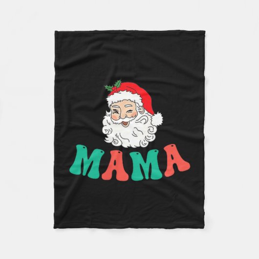 Mama Of 1st Birthday Pajamas Christmas Santa Match Fleecedecke (Vorderseite)